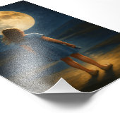 "Mädchen unter Vollmond Fotodruck (Ecke)
