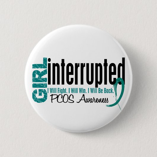 Mädchen unterbrach 1 PCOS Button (Vorderseite)