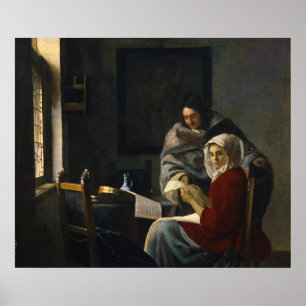 Mädchen unterbrach ihre Musik — Vermeer Poster