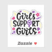 Mädchen unterstützen Mädchen Aufkleber (Blatt)