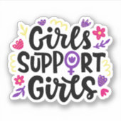 Mädchen unterstützen Mädchen Aufkleber (Vorderseite)