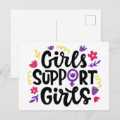 Mädchen unterstützen Mädchen Postkarte (Vorne/Hinten)