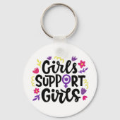 Mädchen unterstützen Mädchen Schlüsselanhänger (Vorderseite)