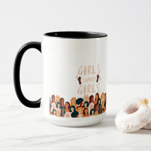 Mädchen unterstützen Mädchen Tasse