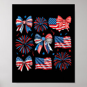 Mädchen USA-Flagge Feuerwerk Bögen Patriotisch 4.  Poster
