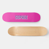 Mädchen Varsity Magenta Skateboard personalisierte (Horizontal)