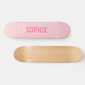 Mädchen Varsity Pink Skateboard personalisierter N (Horizontal)