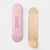 Mädchen Varsity Pink Skateboard personalisierter N (Vorderseite)