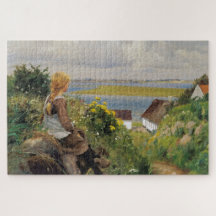 Mädchen verloren in Gedanken (von H.A. Brendekilde