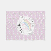Mädchen versteckt Monogramm Doodle Regenbogenname  Fleecedecke (Vorderseite (Horizontal))