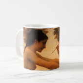 Mädchen verteidigt sich gegen Cupid von Bouguereau Kaffeetasse (Vorderseite Links)