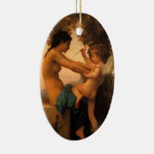 Mädchen verteidigt sich gegen Cupid von Bouguereau Keramik Ornament (Rechts)