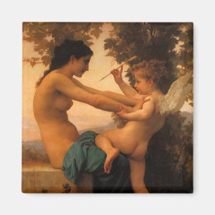Mädchen verteidigt sich gegen Cupid von Bouguereau Magnet