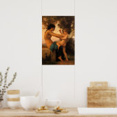 Mädchen verteidigt sich gegen Cupid von Bouguereau Poster (Küche)