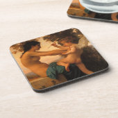 Mädchen verteidigt sich gegen Cupid von Bouguereau Untersetzer (Linke Seite)