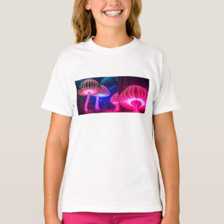 Mädchen verzaubern die Welt der Pilze ein SS Weiß T-Shirt