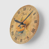 Mädchen Vintag mit Namen (Änderung) Runde Wanduhr (Winkel)