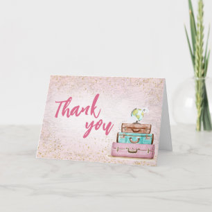 Mädchen Vintage-Abenteuer beginnt Baby Shower Dankeskarte