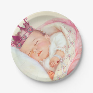 Mädchen Vintage Prinzessin Baby Shower Pappteller