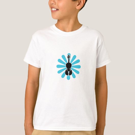 Mädchen-Violinen-T - Shirt mit Blume (Vorderseite)