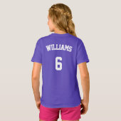 Mädchen Volleyball Benutzerdefinierter Teamname /  T-Shirt (Schwarz voll)