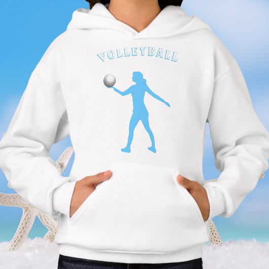 Mädchen Volleyball Hoodie mit Namen auf der Rückse