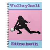 Mädchen Volleyball Pink, Blau, Lila Notebook Notizblock (Vorderseite)