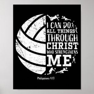 Mädchen Volleyball Teenager Christlicher Vers Klei Poster