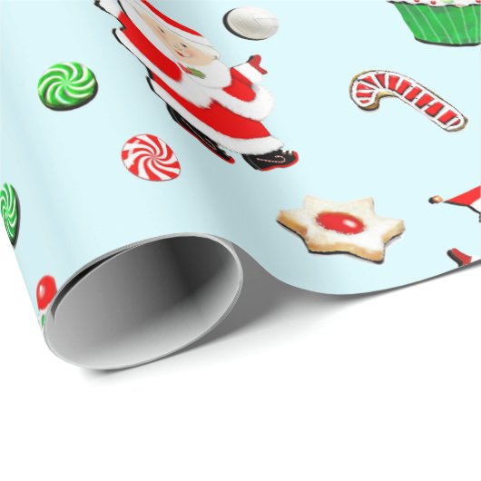 Mädchen Volleyball Weihnachtsfeiertag Geschenkpapier (Rolleneckpunkt)