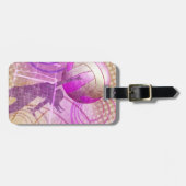 Mädchen Volleyballspieler im Netz Gepäckanhänger (Vorderseite horizontal)