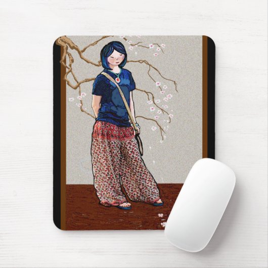 Mädchen von Sakura 2 Mousepad (Mit Mouse)