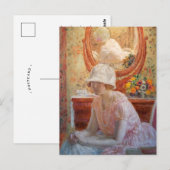 Mädchen vor einem Spiegel | Frederick Carl Friesek Postkarte (Vorne/Hinten)