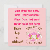 Mädchen-Vorschule/Kindergarten-Abschluss-Party Einladung (Rückseite)