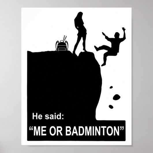 Mädchen wählen Badminton statt Junge Poster (Vorne)