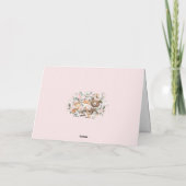 Mädchen-Wald-Babyshower: Rosa Waldtiere Dankeskarte (Rückseite)
