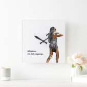 ~Mädchen, was auch immer ich zu spät bin~ WALL CLO Quadratische Wanduhr (Zuhause)