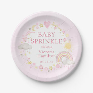 Mädchen Wasserfarbe Regenbogen Baby Sprinkle Pappteller