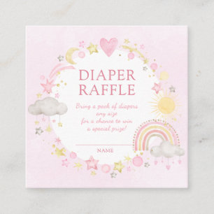 Mädchen Wasserfarbe Regenbogen Windel Raffle Begleitkarte