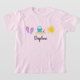 Mädchen-Wasserfarben-Strand-Trio T-Shirt