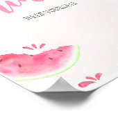 Mädchen Wassermelone Baby Shower Getränke Schild (Ecke)