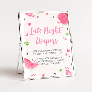 Mädchen Wassermelone Baby Shower Späte Nacht Winde Poster