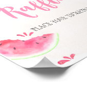 Mädchen Wassermelone Baby Shower Windel-Raffle-Sch Poster (Ecke)