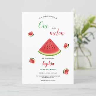 Mädchen Wassermelone Geburtstagseinladung Einladung