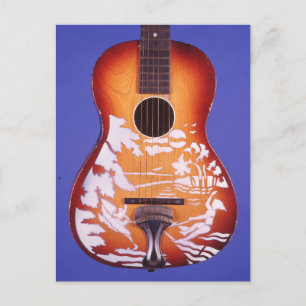 Mädchen Wasserskilaufen schöne Gitarre Kunst Postk Postkarte