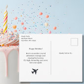 Mädchen Weiblicher Pilot Fliegerin Aquarell Lustig Postkarte