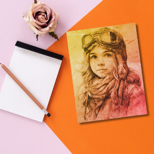 Mädchen Weiblicher Pilot Fluglotse Luftfahrt Spaß Postkarte
