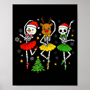 Mädchen Weihnachten Ballett Skelett Ballerina Frau Poster