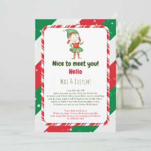 Mädchen-Weihnachts-Elf-Willkommensbriefkarte Einladung