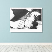 Mädchen weinen mit Rose Surreal zeichnend Kunst Leinwanddruck (Insitu (Holzboden))