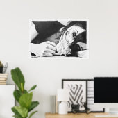 Mädchen weinen mit Rose Surreal zeichnend Kunst Poster (Heimbüro)